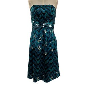Gianni Bini Abstract Strapless Dress